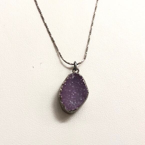 Artisan Amethyst Geode Necklace - Picture 1 of 9
